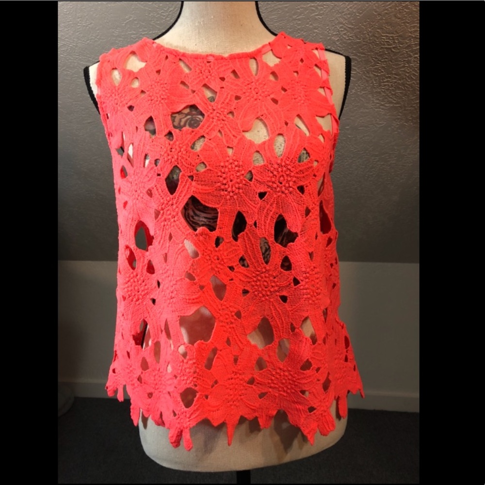 Hot pink lace top